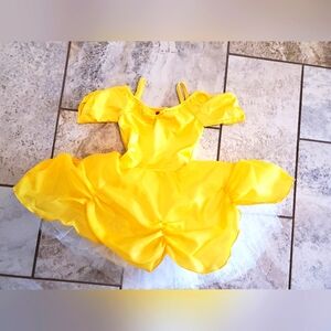 6t Disney Belle Design Yellow Princess Dress Costume for Kids